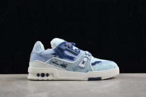 Louis Vuitton LV Trainer Blue Bleached Monogram Denim