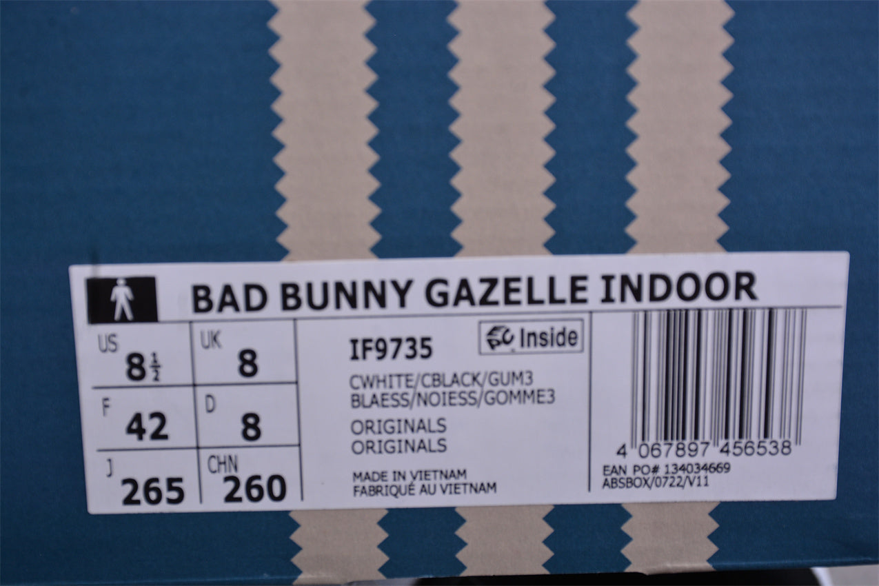 Bad Bunny x adidas Gazelle Indoor — Black and White - Image 9