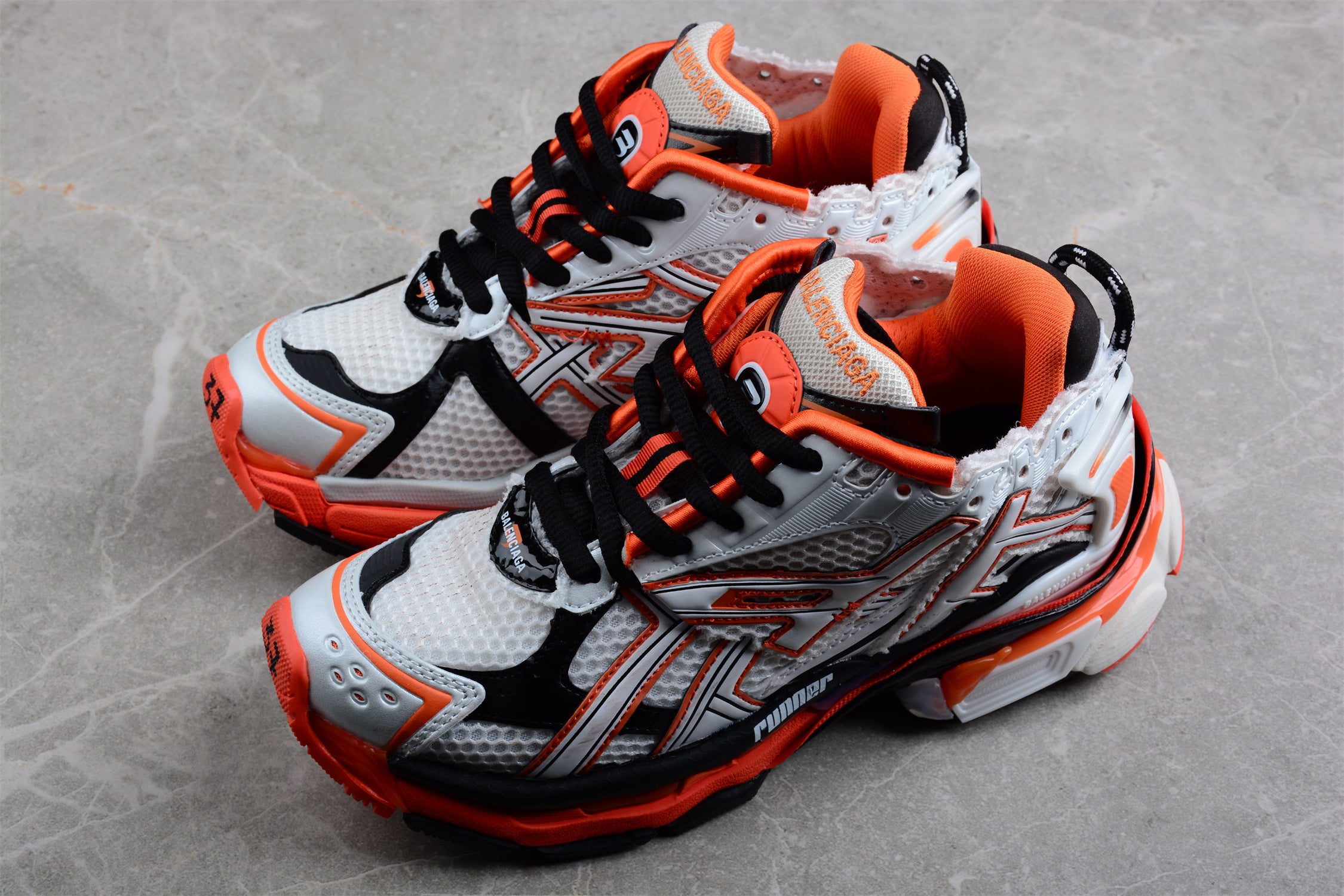 Balenciaga Runner Sneaker White Orange - Image 3