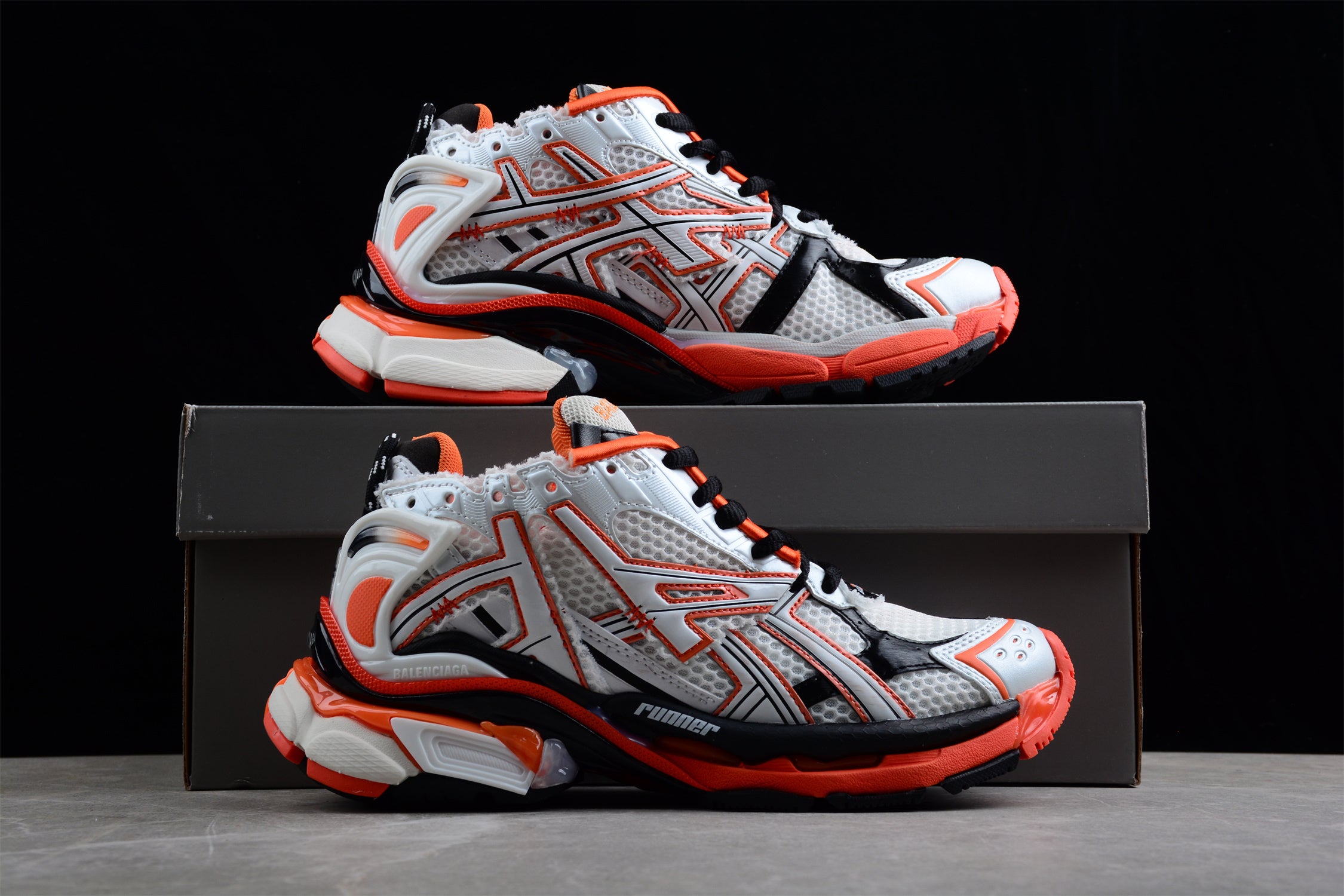 Balenciaga Runner Sneaker White Orange - Image 4