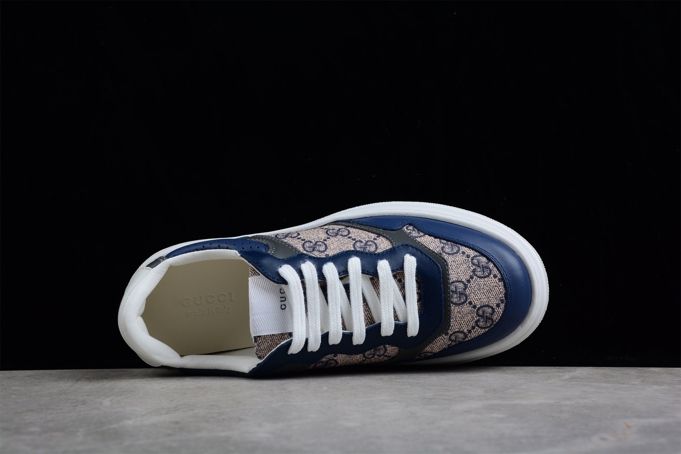 GUCCI GG Canvas leather-trimmed sneakers “Blue” - Image 5