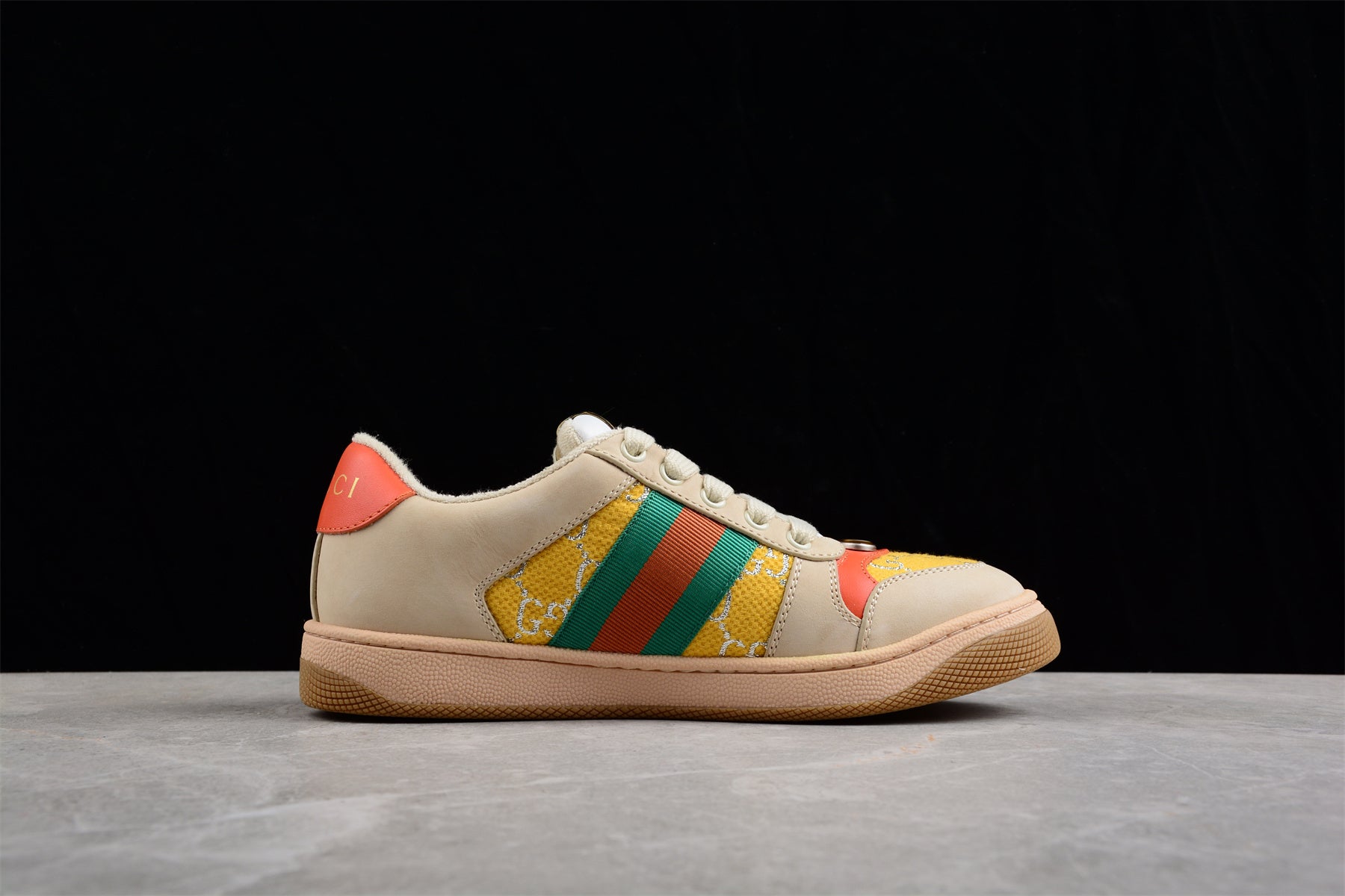 GUCCI Lame Web Screener Sneakers Dusty