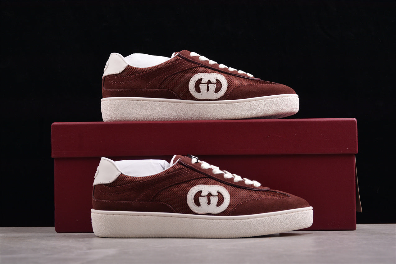 Gucci Interlocking Red White Suede - Image 4