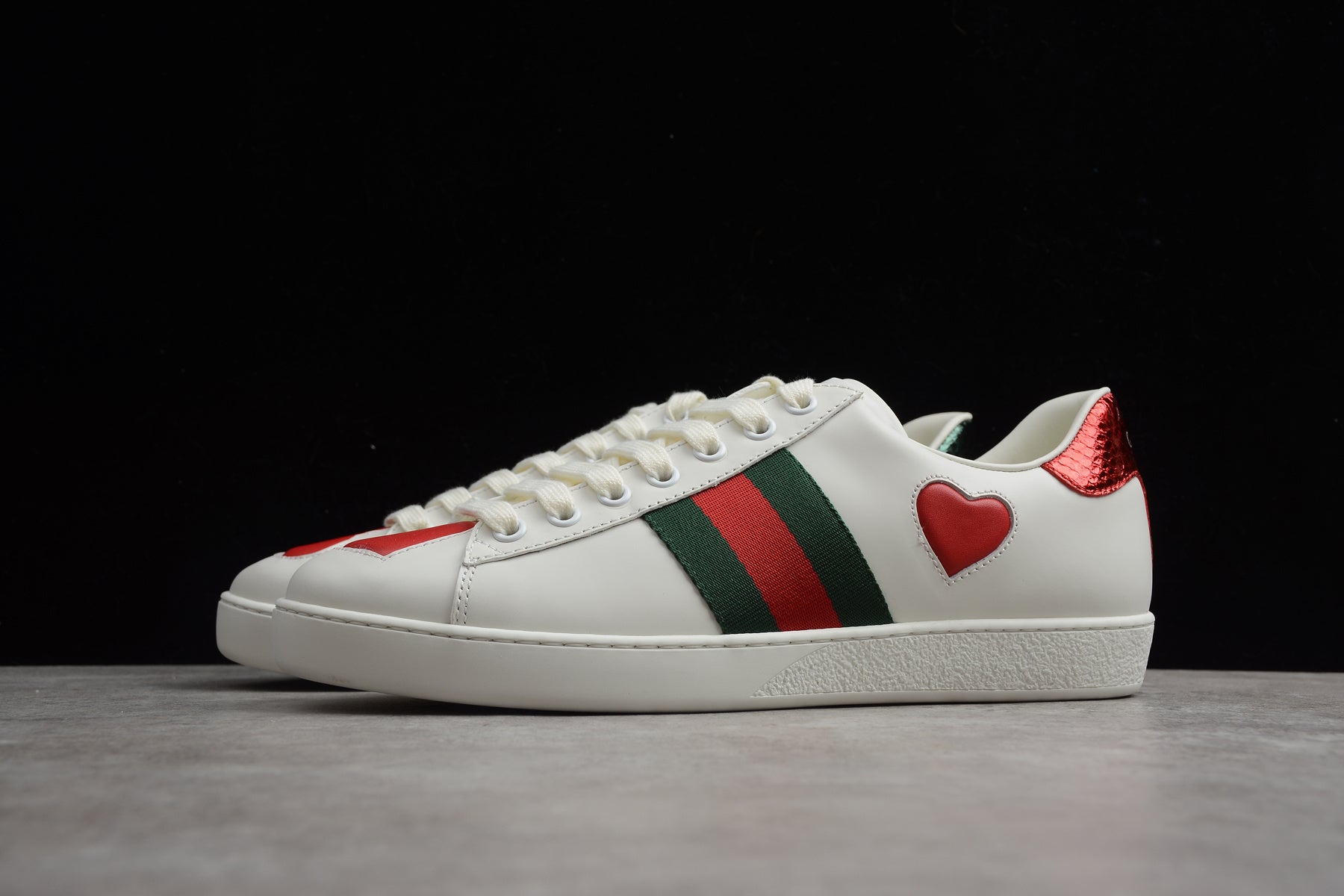 Gucci Ace Embroidered Hearts (Women's) - Image 4
