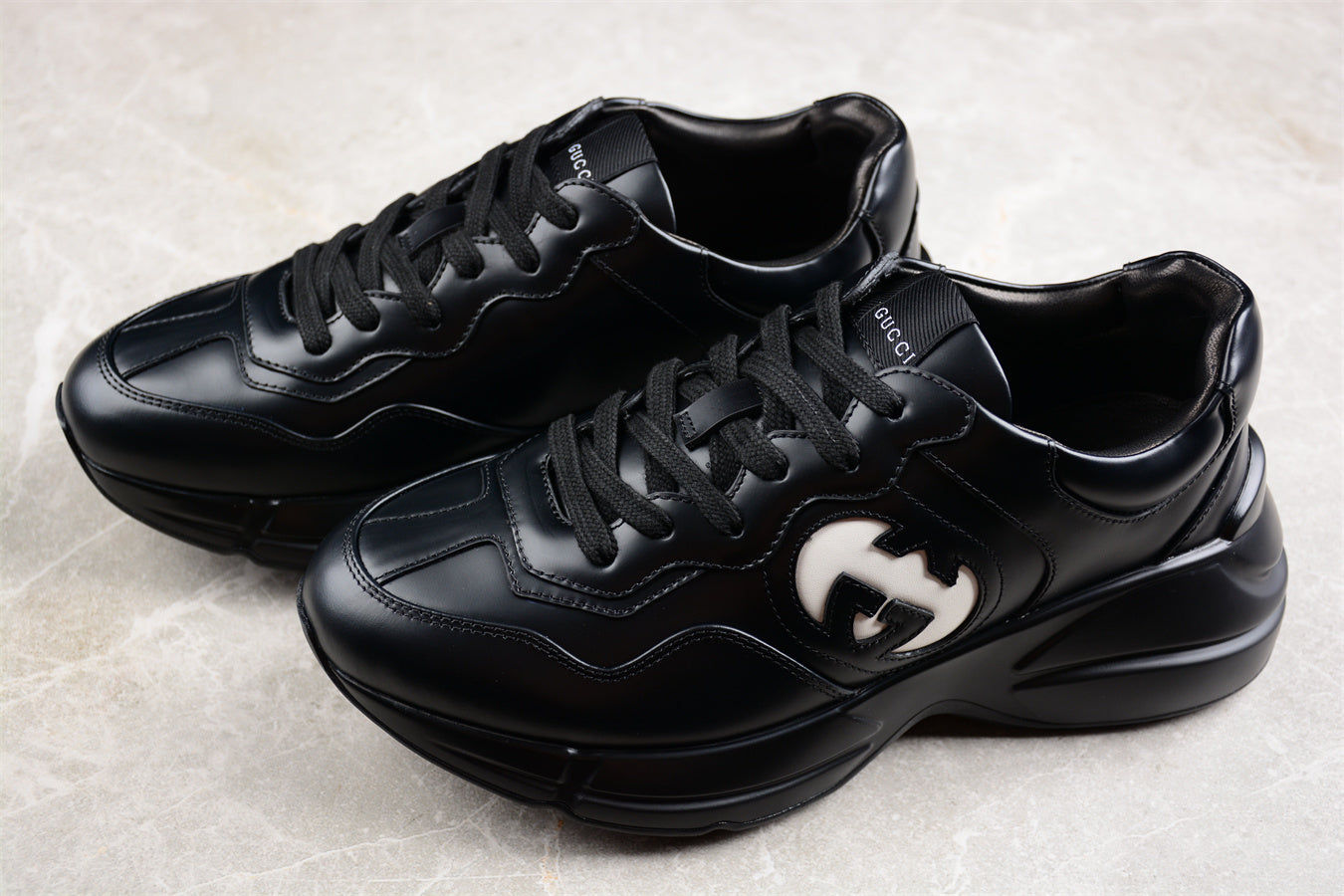 Gucci Add my interest ADD MY INTEREST Leather Sneakers Black - Image 3