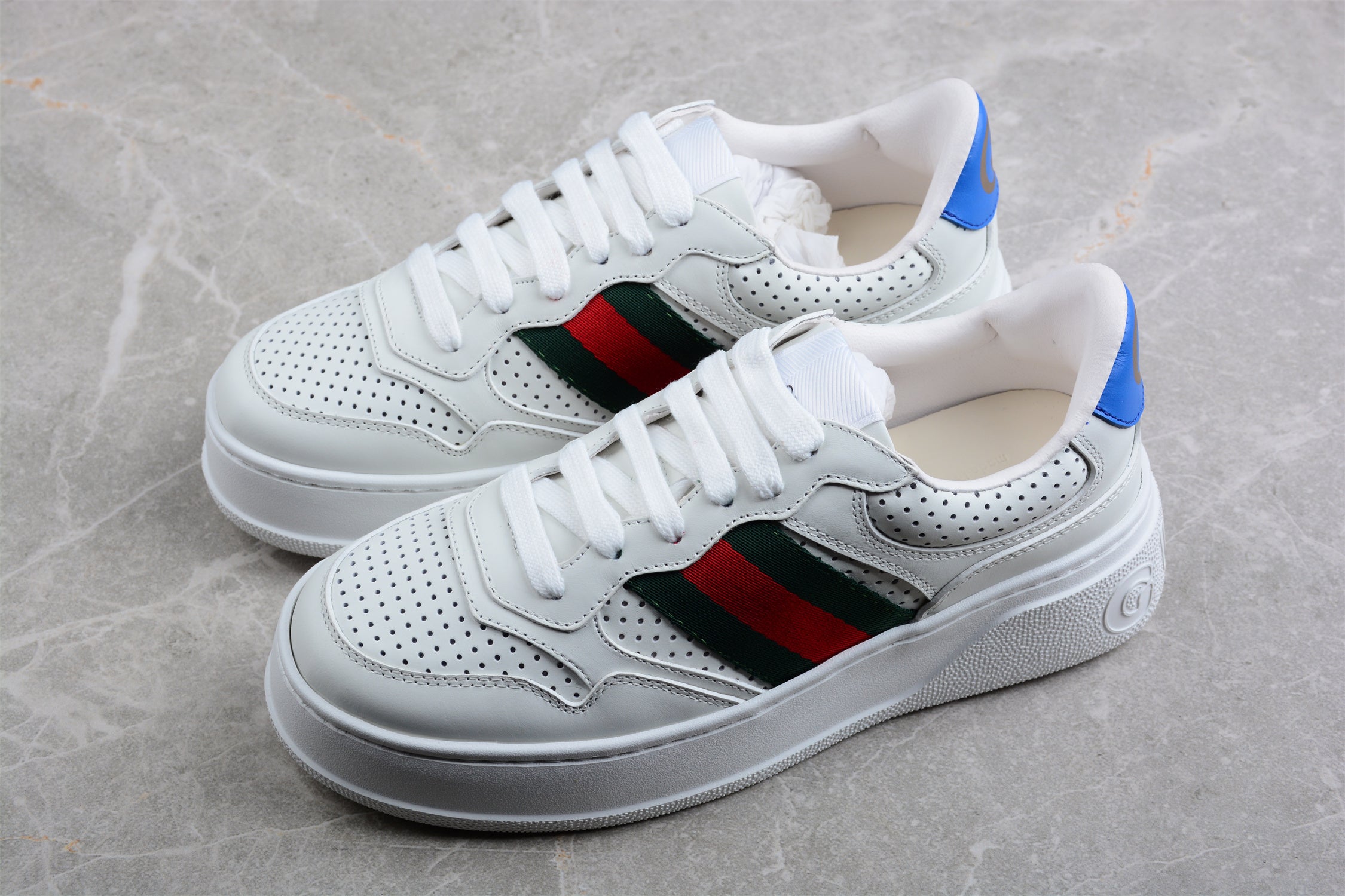 Gucci Chunky GG Web Sneaker White Blue - Image 3