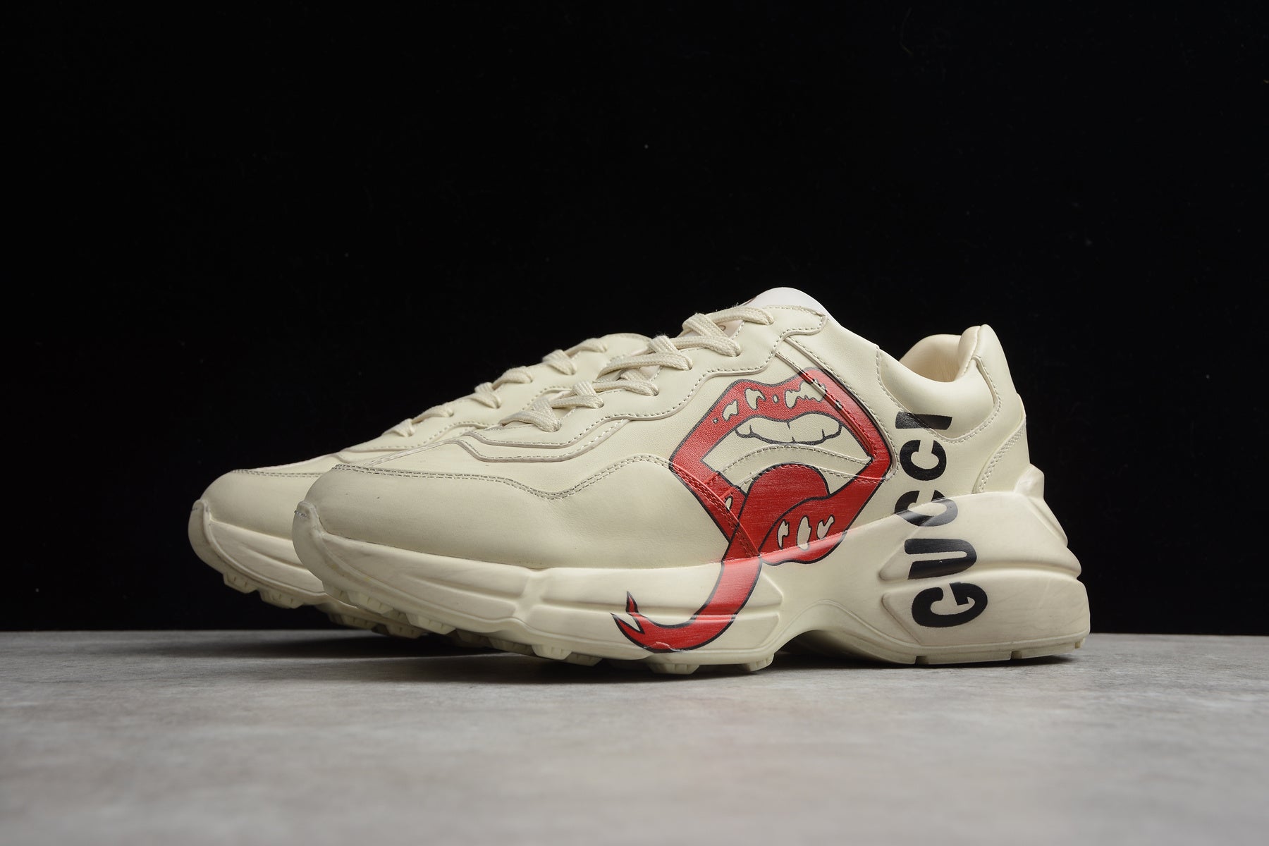Gucci Cream mouth printed Rhyton trainers - Image 4