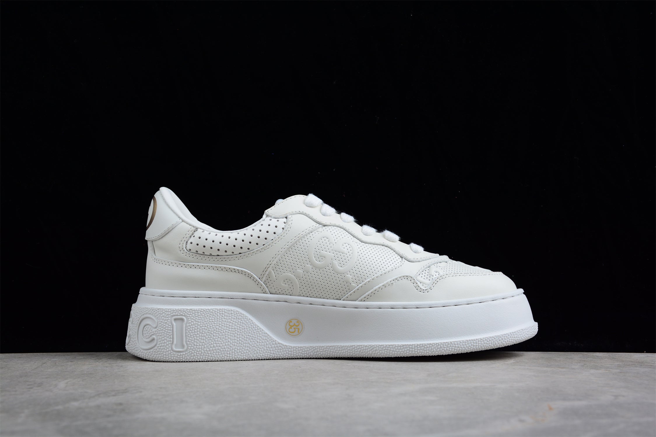 Gucci GG Embossed White Leather (Women's)