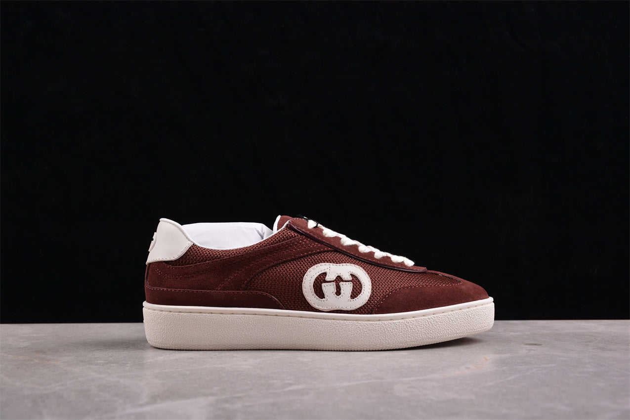 Gucci Interlocking Red White Suede