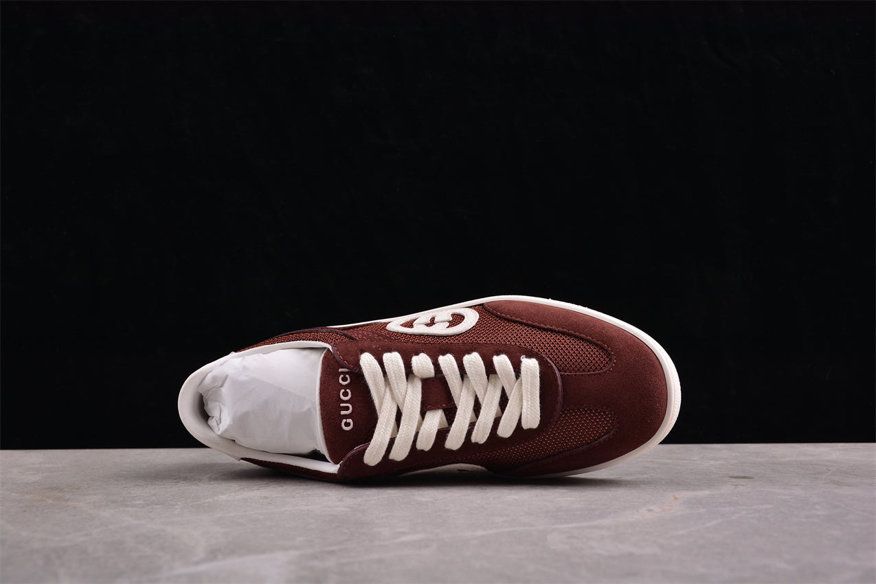 Gucci Interlocking Red White Suede - Image 5