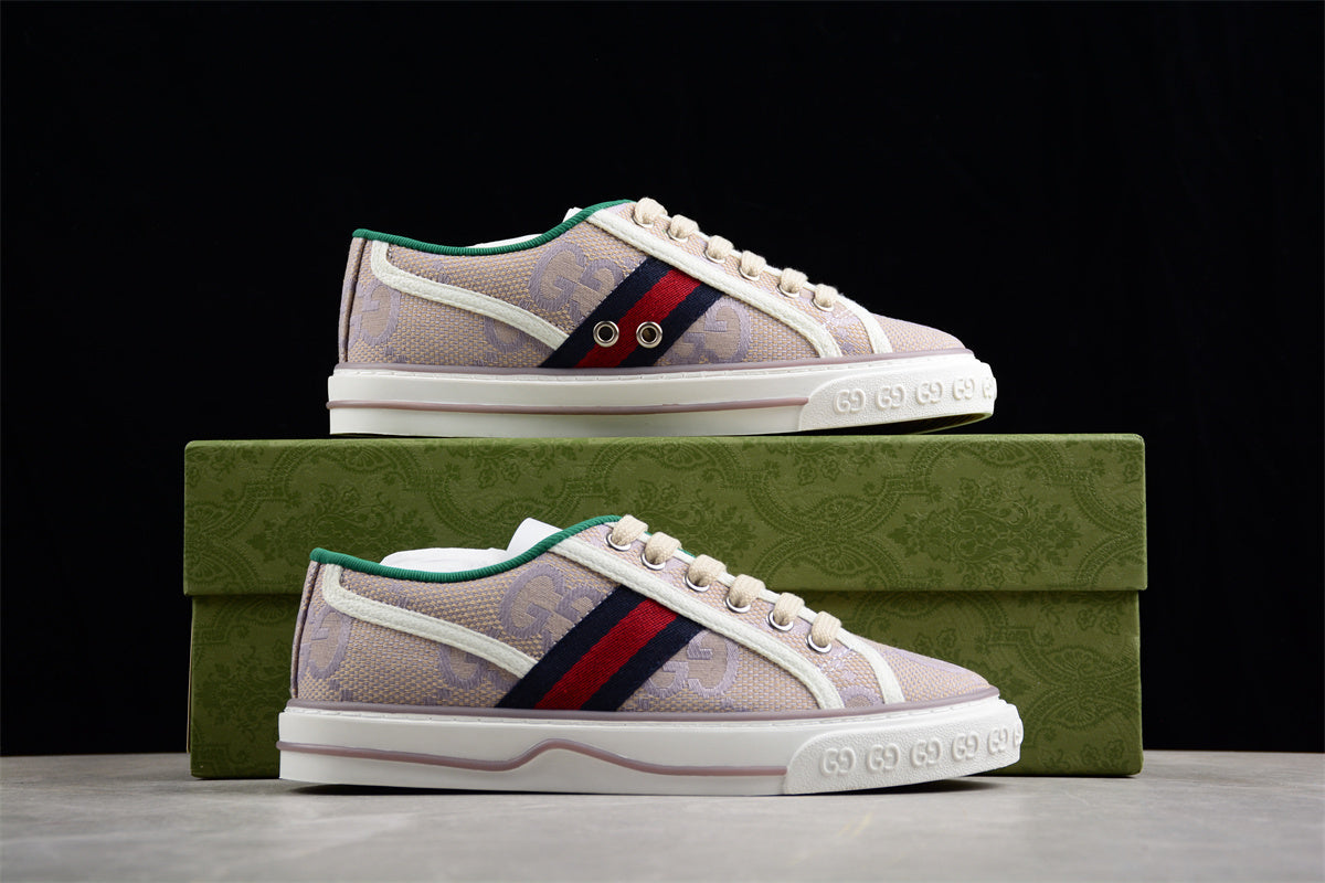 Gucci Jumbo GG Tennis 1977 Beige Lilac Canvas - Image 4