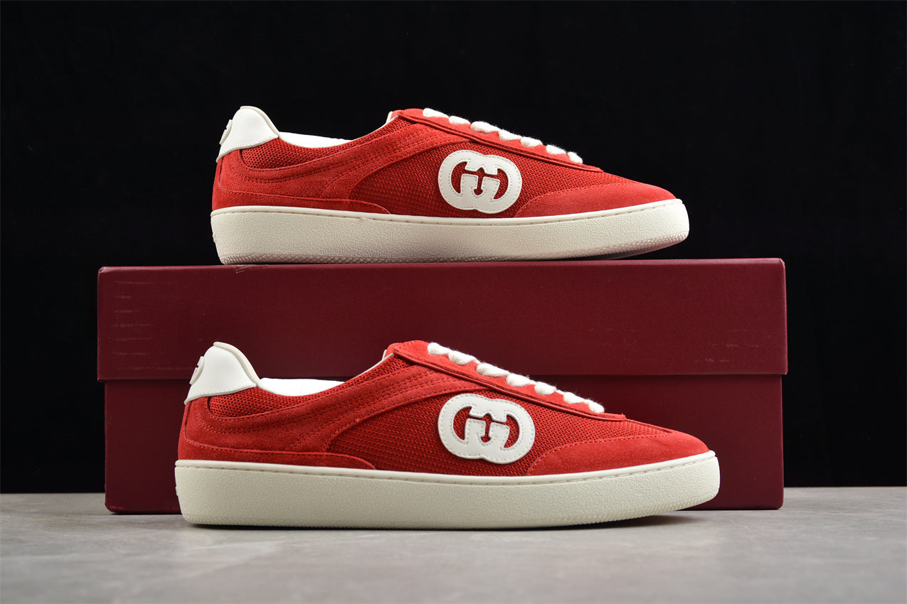 Gucci Men's Red Interlocking G Sneakers - Image 4