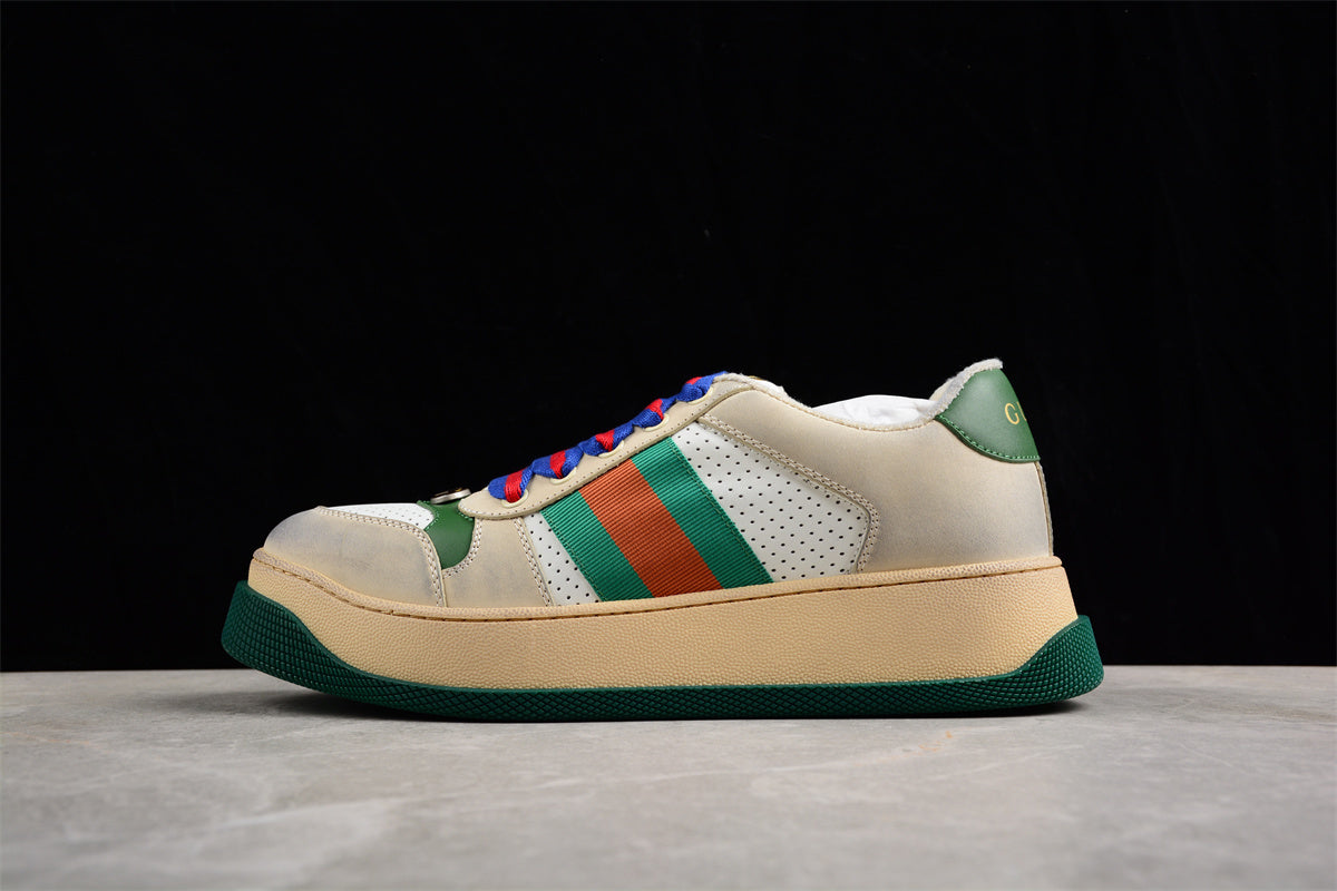 Gucci Men's White Screener Gg Leather Trainers - Image 2