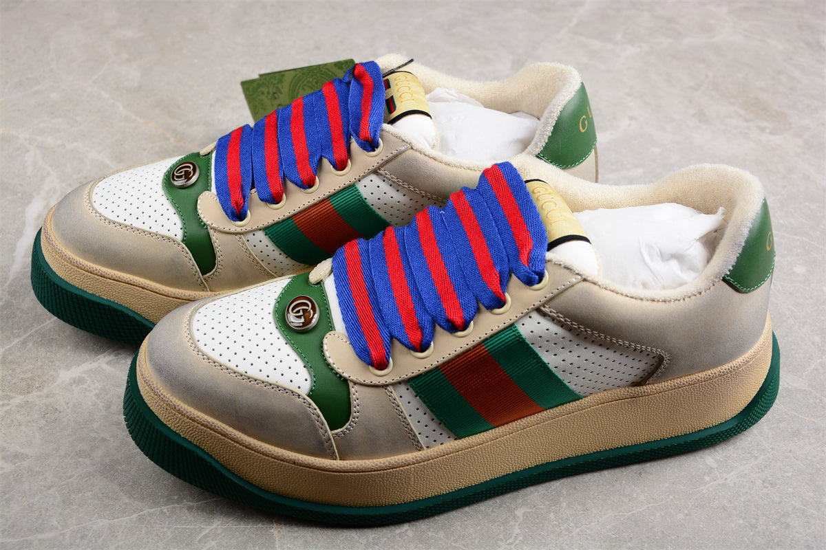 Gucci Men's White Screener Gg Leather Trainers - Image 3