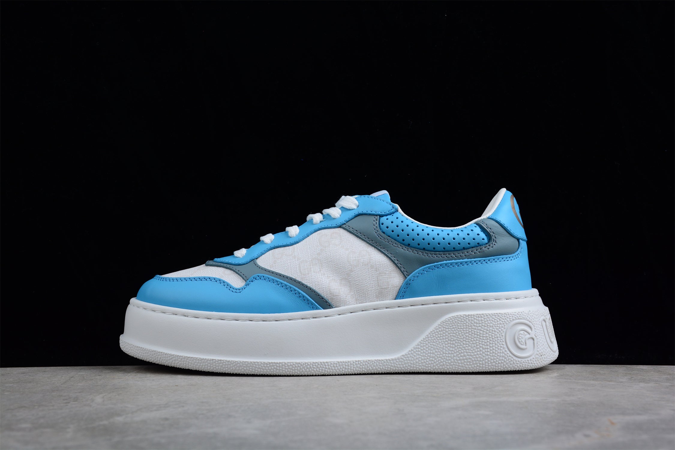 Gucci Screener Gg High-Top Sneaker Blue White - Image 2