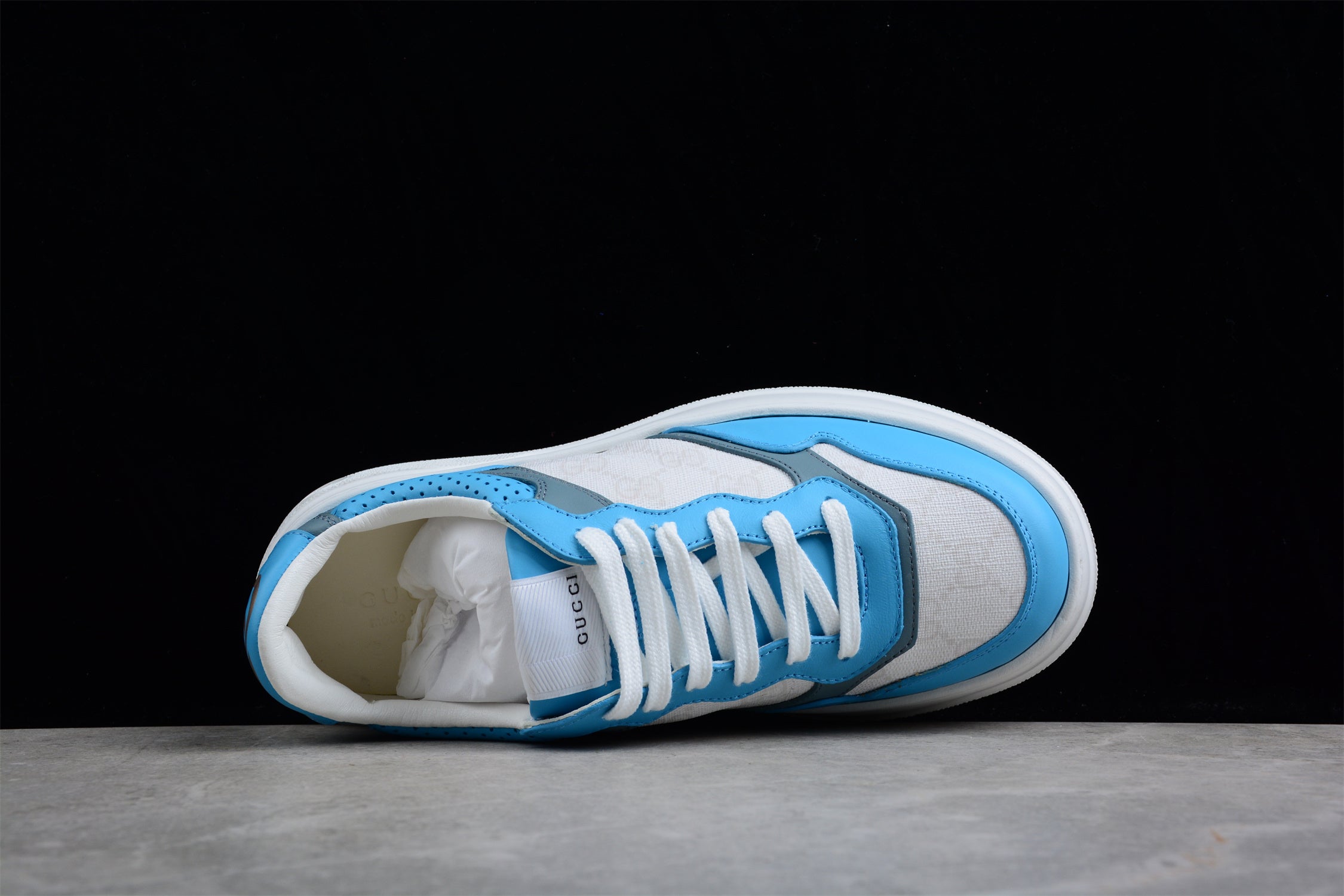Gucci Screener Gg High-Top Sneaker Blue White - Image 5