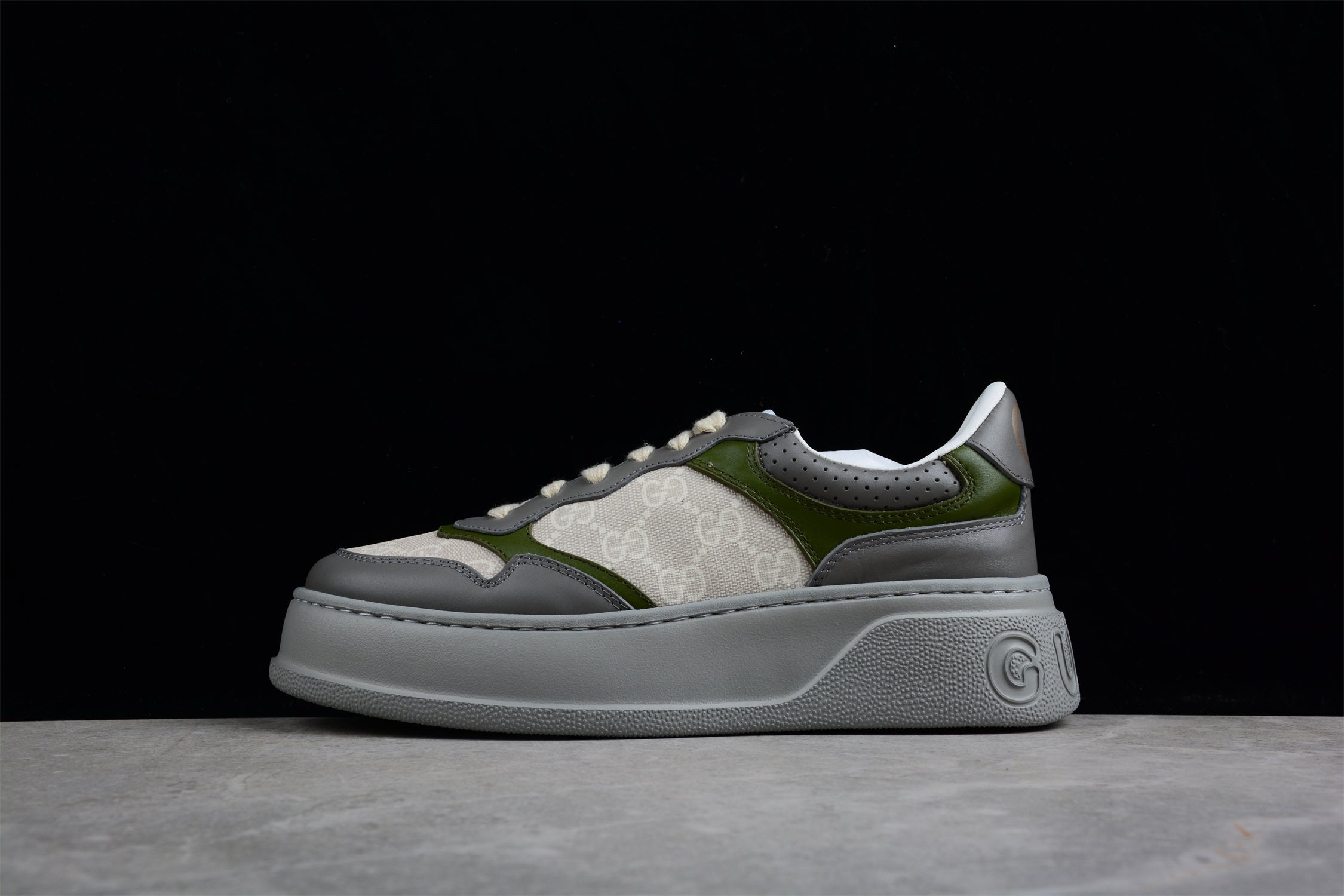 Gucci Screener Gg High-Top Sneaker Dark Green Grey - Image 2