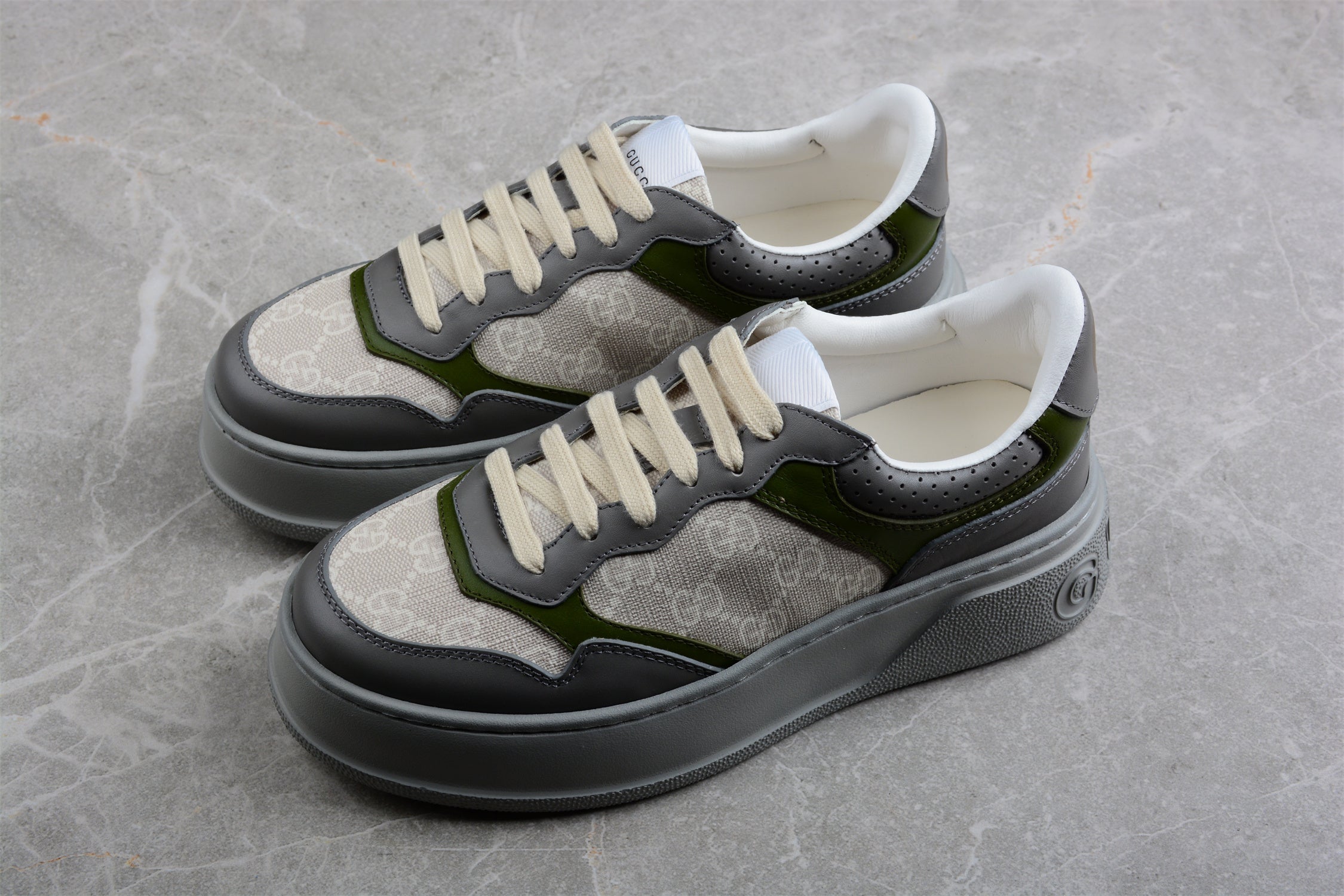 Gucci Screener Gg High-Top Sneaker Dark Green Grey - Image 3
