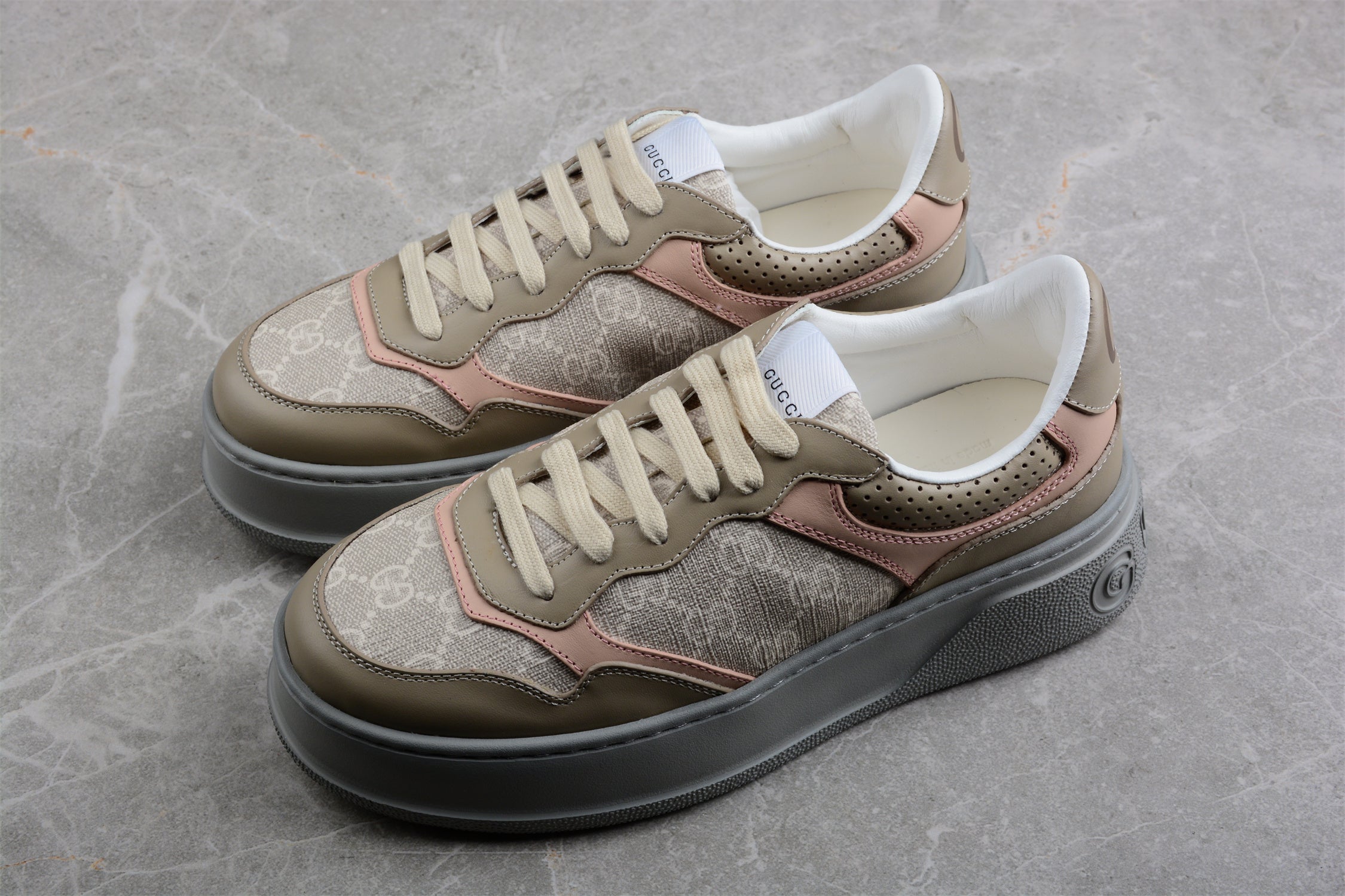 Gucci Taupe GG Sneakers - Image 3