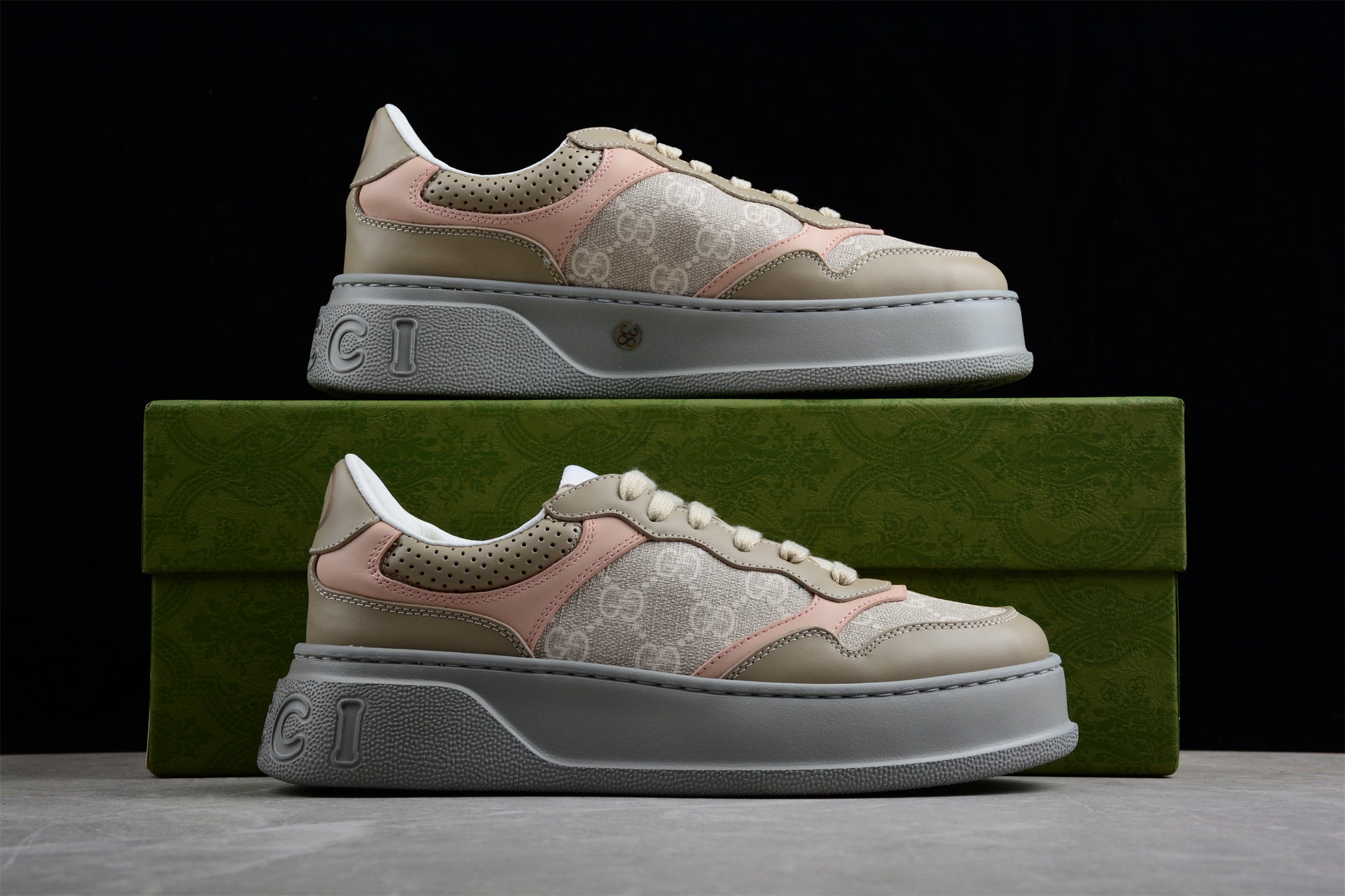Gucci Taupe GG Sneakers - Image 4