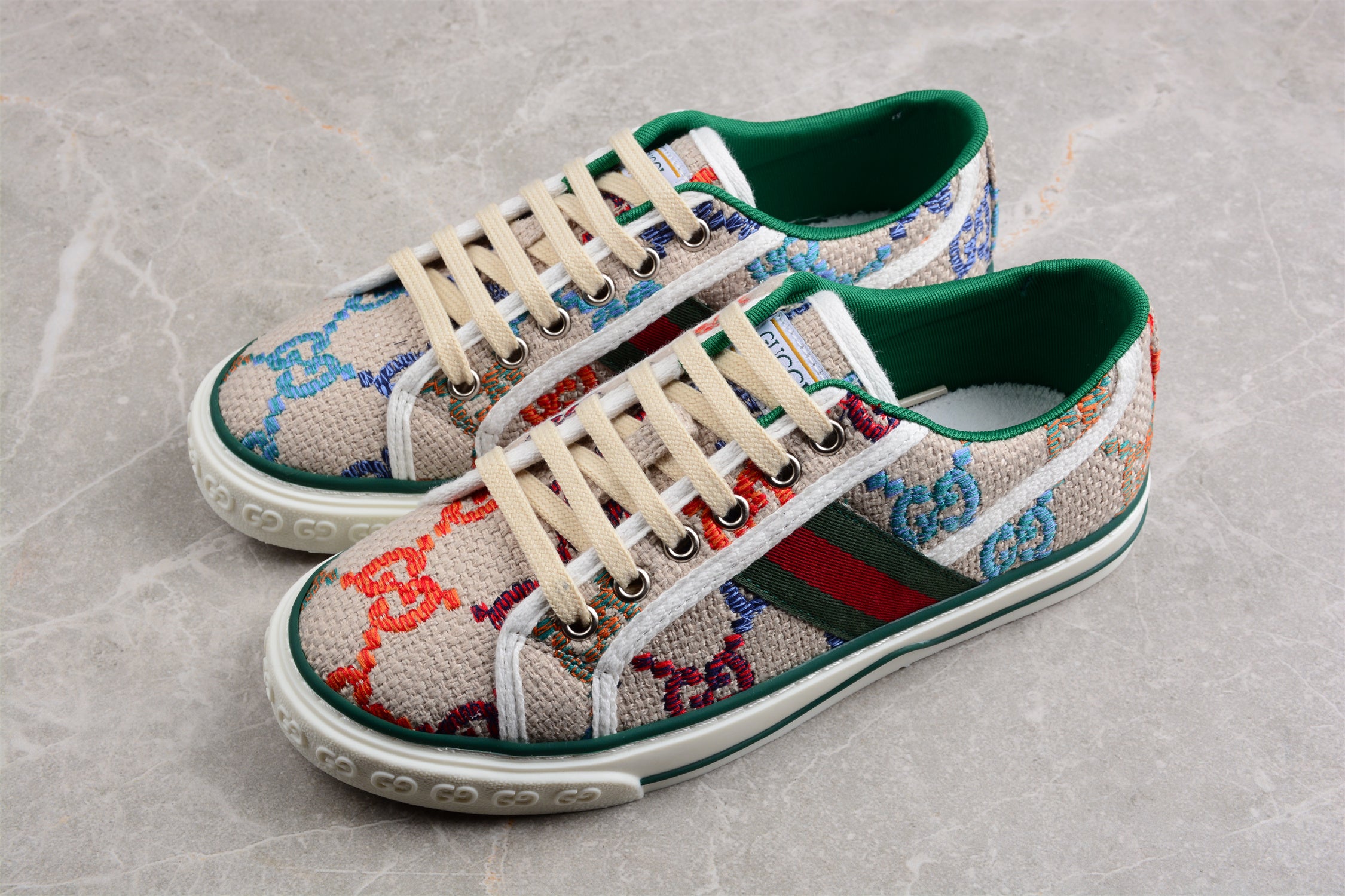 Gucci Tennis 1977 GG Logo White Multi - Image 3