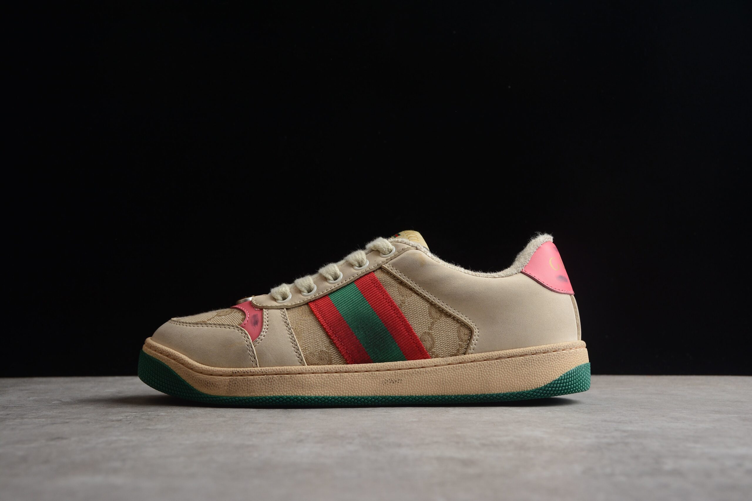 Gucci(WMNS) Screener 'Distressed Pink Green - Image 2