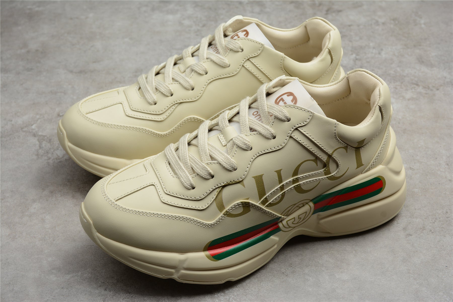Gucci Women's Rhyton Logo Leather Sneaker - Image 3