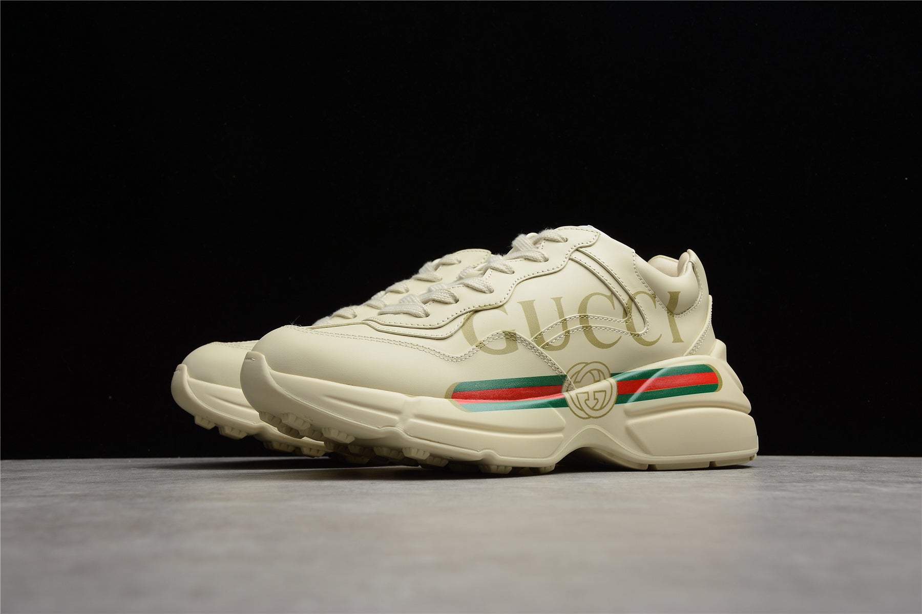 Gucci Women's Rhyton Logo Leather Sneaker - Image 4