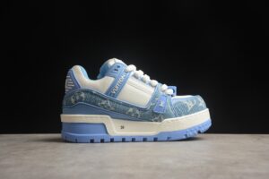 LOUIS VUITTON lv trainer maxi denim blue and white
