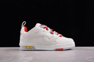 Louis Vuitton Men's White Sneakers with Red