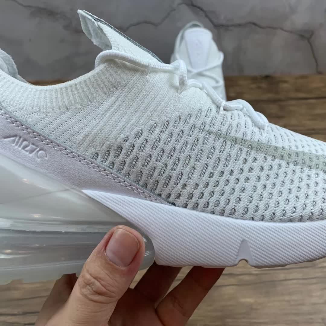 Nike Air Max 270 Flyknit Triple White - Image 2