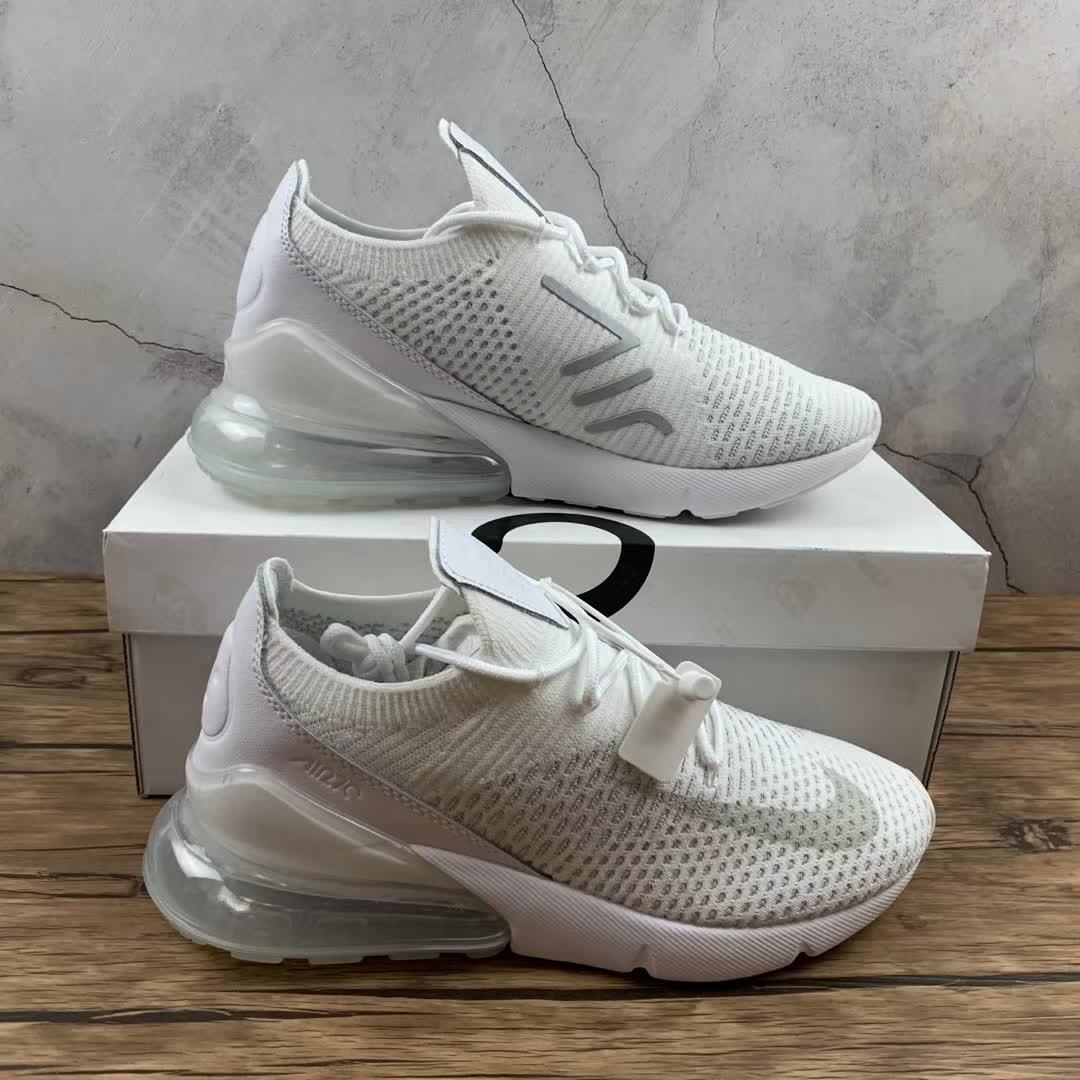 Nike Air Max 270 Flyknit Triple White - Image 3