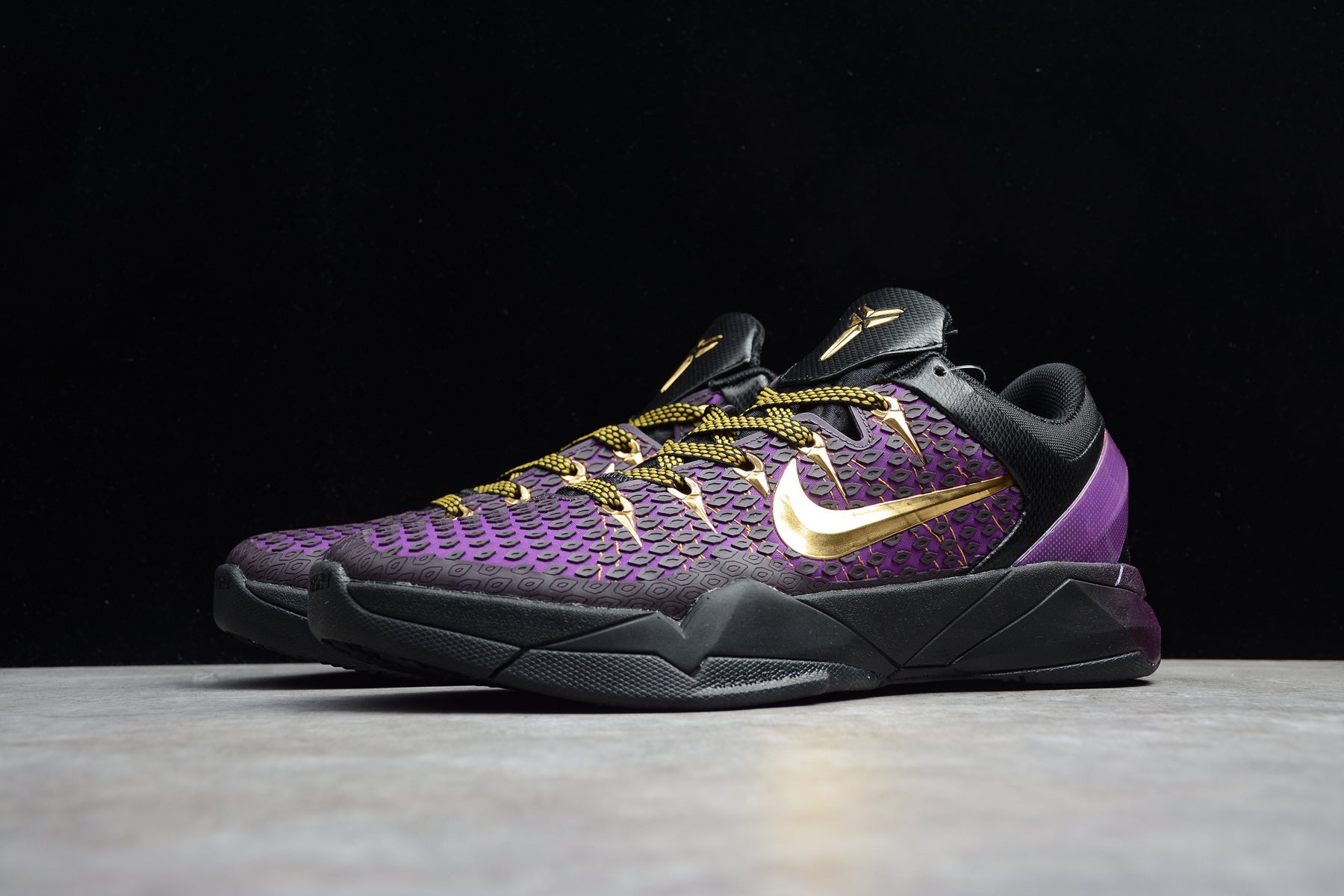 Nike Zoom Kobe 7 VII Black Purple Gold Basketball Shoes - Image 4