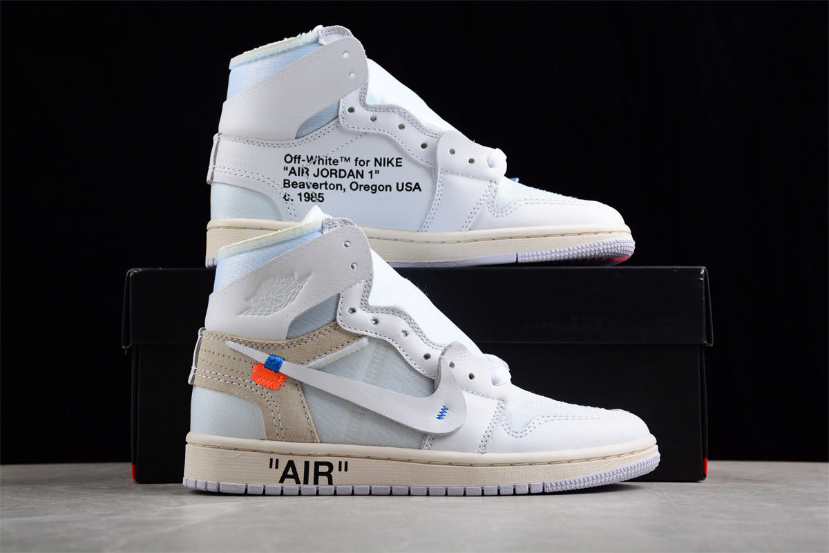 Off White x Air Jordan OW AJ1 AQ0818-100 - Image 3